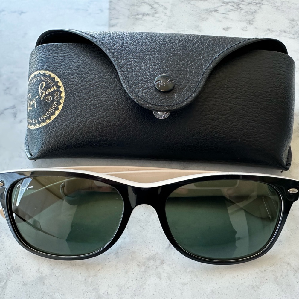 Ray-Ban Wayfarer Sunglasses, Black and Cream